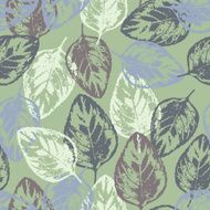 Seamless texture of leaves on light green background