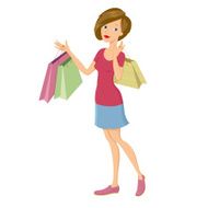 Girl With Shopping Bags N15