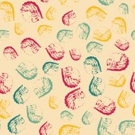 Pattern with leaves on light yellow background