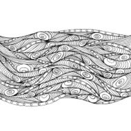 Abstract doodle decorative waves background N3
