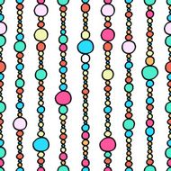 Colorful hand drawn seamless hanging beads background