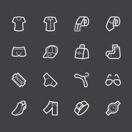 men waer element vector white icon set on black background