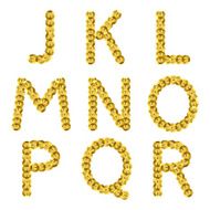 Golden metallic sequins alphabet Glitter letters N3