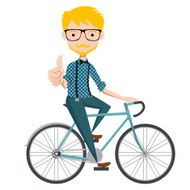 hipster on bicycle