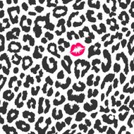Leopard texture with kiss print - background