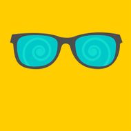 Sunglasses with spiral glasses Flat design style