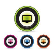 computer button icon set