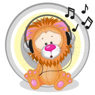 Lion with headphones N2