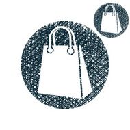 Shopping bag vector simple single color icon isolated N2
