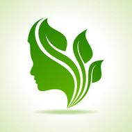 Eco icon with women face stock vector
