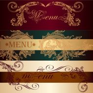 Collection of vector invitation cards in vintage style N4