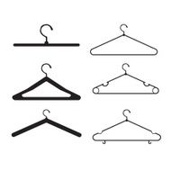 clothes hanger vector icon set