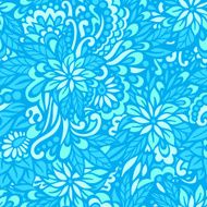Sea flowers Seamless decorative pattern