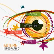 Autumn option infographics and human eye
