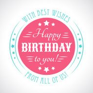 Happy birthday card Typography letters font type Vector