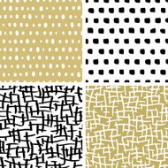 Set of abstract hand drawn seamless patterns