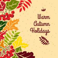 Autumn leaves frame Flat style N4