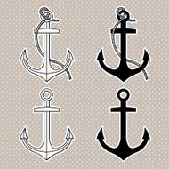 Vector set with isolated anchors Black and white