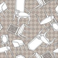 Vector pattern with armchairs N2