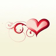 vector heart with floral