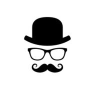 Hat Glasses and Mustache Set Vector
