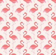 seamless flamingo birds pattern