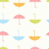 Autumn seamless pattern with flat umbrellas N2