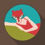 Beautiful woman with fox face