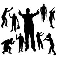 Vector Silhouette Of People N329