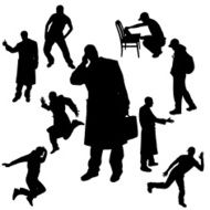 Vector Silhouette Of People N330