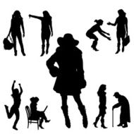 Vector Silhouette Of People N331