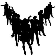 Vector silhouettes of business people N37