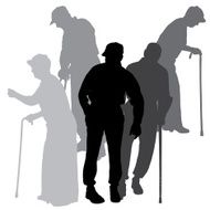 Vector silhouette of old people N27