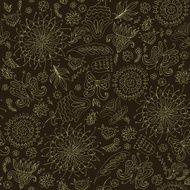 Seamless vintage pattern with flowers