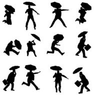Vector Silhouette Of People N332