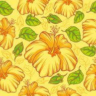Hibiscus flower Vector Pattern