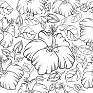 Hibiscus flower Vector Pattern N2