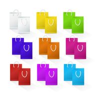 Set of Blank Shopping Paper Bags N2