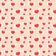 Romantic seamless pattern with hearts Vector illustration Background N14