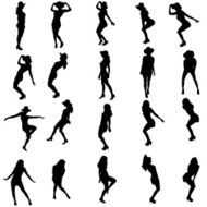 Vector silhouette of a woman N999