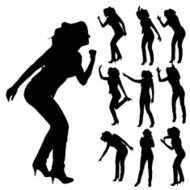 Vector silhouettes of woman N55