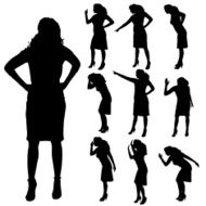 Vector silhouette of a woman N1000