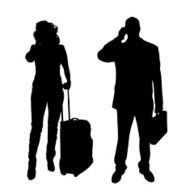 Vector silhouettes of business people N44