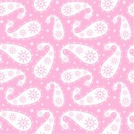 Pink &amp; White Seamless Paisley Pattern