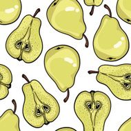 Pattern with ripe pears N16