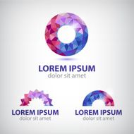 vector abstract circle round crystal colorful icon