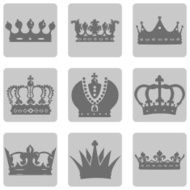 Vector Set of Royal Crown Icons N10
