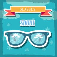retro weather glasses with orange ribbon background concept