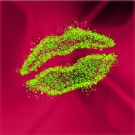 halftone lips illustration
