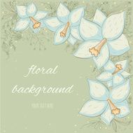 Romantic floral card with a branch of orchids